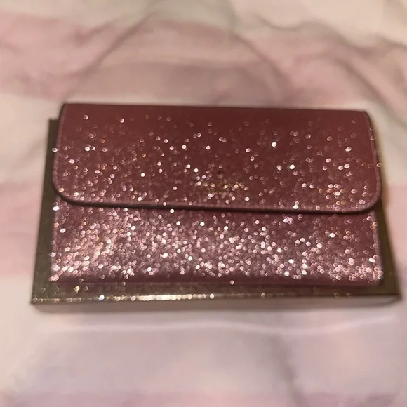 NWT Kate Spade Pink Glitter Wallet Wristlet - Picture 3 of 4